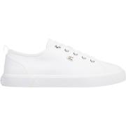 Witte Canvas Lage Sneakers Tommy Hilfiger , White , Dames