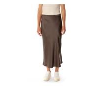 Zijden rok met elastische tailleband Anine Bing , Brown , Dames