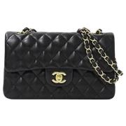 Pre-owned Leather shoulder-bags Chanel Vintage , Black , Dames