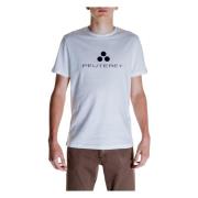 Wit Effen Ronde Hals T-shirt Peuterey , White , Heren