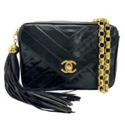 Pre-owned Leather shoulder-bags Chanel Vintage , Black , Dames