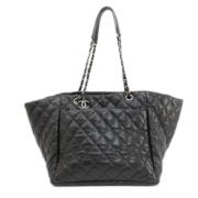 Pre-owned Leather totes Chanel Vintage , Black , Dames