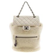 Pre-owned Leather shoulder-bags Chanel Vintage , White , Dames