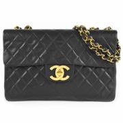 Pre-owned Leather shoulder-bags Chanel Vintage , Black , Dames