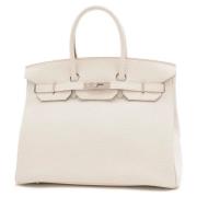 Pre-owned Fabric handbags Hermès Vintage , White , Dames