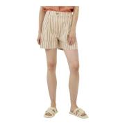 Korte shorts met plooien en omslagen Silvian Heach , Beige , Dames