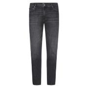 Logo Applique Slim-fit Jeans Calvin Klein , Black , Heren