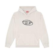 Beige S-Boxt Katoenen Hoodie Diesel , Beige , Heren