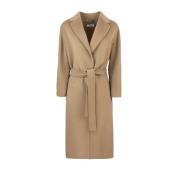 Midi Wrap Coat in zuivere wol Max Mara Studio , Brown , Dames