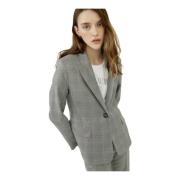 Geruite Blazer Silvian Heach , Gray , Dames