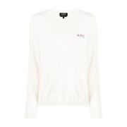 Ecru Multikleur Logo Sweatshirt A.p.c. , Beige , Dames