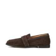 Suede Square Toe Loafer Shoe the Bear , Brown , Dames