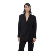 Oversized Double-Breasted Blazer Silvian Heach , Black , Dames