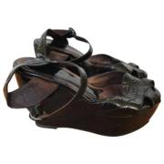 Pre-owned Leather sandals Marni Pre-owned , Black , Dames