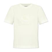 T-shirt met logo Burberry , White , Dames