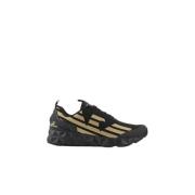 Zwarte Sneakers met Adelaar Logo Emporio Armani EA7 , Black , Heren