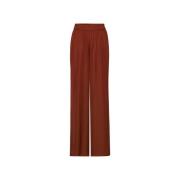 Wijde Pijp Elastische Taille Broek IVY OAK , Red , Dames