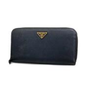 Pre-owned Leather wallets Prada Vintage , Black , Dames