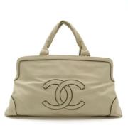 Pre-owned Fabric handbags Chanel Vintage , Beige , Dames