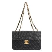 Pre-owned Leather shoulder-bags Chanel Vintage , Black , Dames