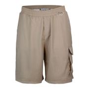 Hoge Taille Bermuda Shorts Family First , Beige , Heren