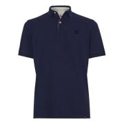 Regular Fit Katoen Piqué Polo Shirt Boggi Milano , Blue , Heren