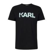 Heren Logo Regular T-shirt Karl Lagerfeld , Black , Heren