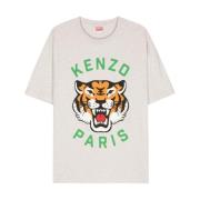 Grijze T-shirts en Polos met Tiger Print Kenzo , Gray , Dames