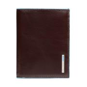 Verticale Leren Portemonnee Donkerbruin Piquadro , Brown , Heren