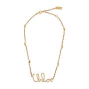 Ketting met gouden afwerking en logo Chloé , Yellow , Dames