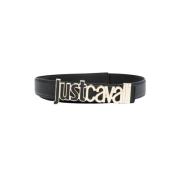 Metal Letterin Damesriem Just Cavalli , Black , Dames