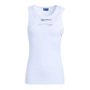 Gelaagde Geribbelde Tanktop Karl Lagerfeld , White , Dames