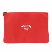 Pre-owned Fabric pouches Hermès Vintage , Red , Dames