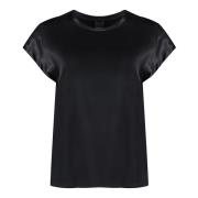 Zijden blouse met zijsplitten Pinko , Black , Dames