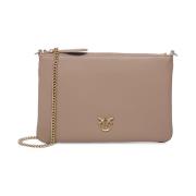 Katoen Elastan Tas Pinko , Beige , Dames