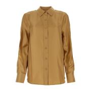 Silk Split Sleeve Shirt Calvin Klein , Beige , Dames