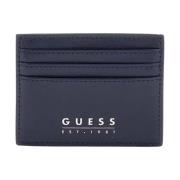 Mannen Kaarthouder Saffiano Stijl Guess , Blue , Heren