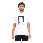 Portret Print Wit T-shirt Karl Lagerfeld , White , Heren