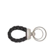 Zwarte Leren Sleutelhanger Ring The Bridge , Black , Unisex