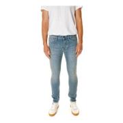 Slim Fit Mid Waist Jeans Denham , Blue , Heren