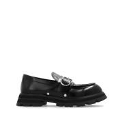 Zwarte Leren Gesp Sandalen Alexander McQueen , Black , Heren