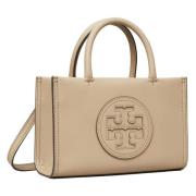 Mini Tote Tas met Magnetische Sluiting Tory Burch , Beige , Dames