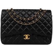 Pre-owned Leather handbags Chanel Vintage , Black , Dames