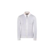 Zijde-Wol Blend Ritsvest Moorer , White , Heren