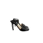 Pre-owned Leather sandals Chanel Vintage , Black , Dames