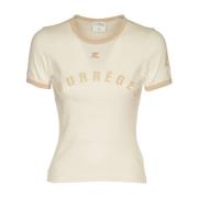 Witte T-shirts en Polos Courrèges , Beige , Dames