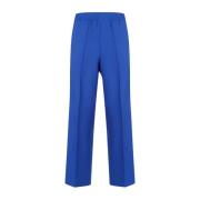 Elektrisch Blauwe Katoenen Straight Leg Broek Gucci , Blue , Heren