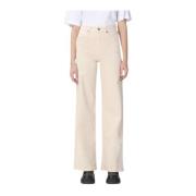 Wijde Pijp Hoge Taille Jeans Calvin Klein , Beige , Dames