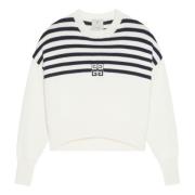 Gestreepte Bicolor Sweater met 4G Patch Givenchy , White , Dames