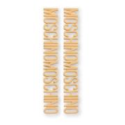 Gouden Vlindersluiting Logo Gegraveerd Moschino , Yellow , Dames